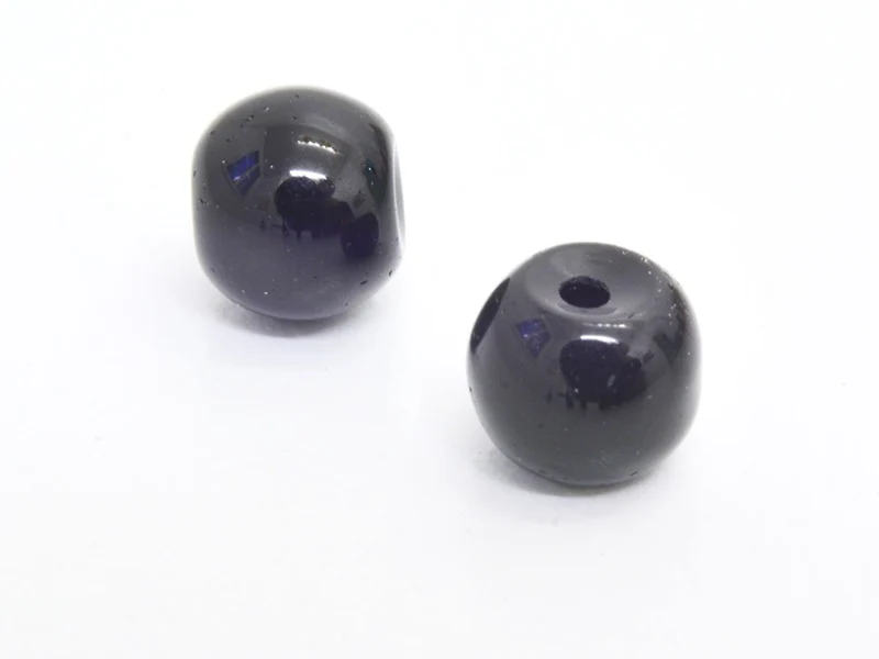 50 perles en verre rondes 4 mm - noir